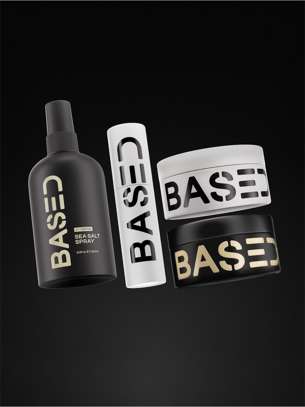 BASED Bodyworks Complete Styling Kit Bundle Set Sea Salt Clay Pomade Powder NIB